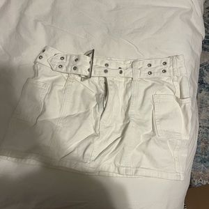 white cargo skirt mini